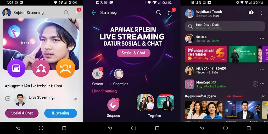 Tampilan antarmuka aplikasi 5ZK saat melakukan Live Streaming.