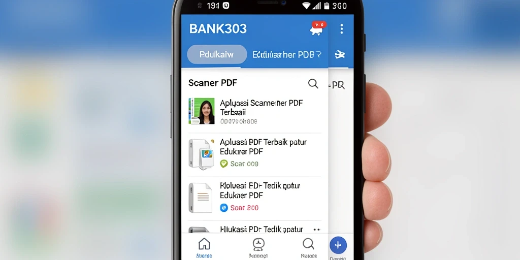 Antarmuka pengguna BANK303 yang menarik dan fungsional untuk Scanner PDF.