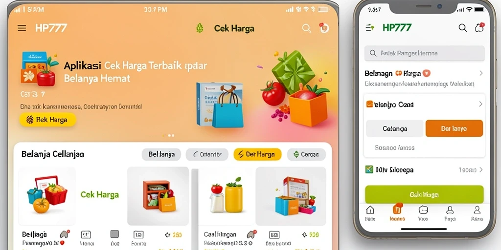 Antarmuka HP777 yang sederhana dan efisien untuk fitur Cek Harga.