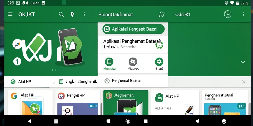 Tampilan antarmuka aplikasi OKJKT untuk penghematan baterai yang efisien.