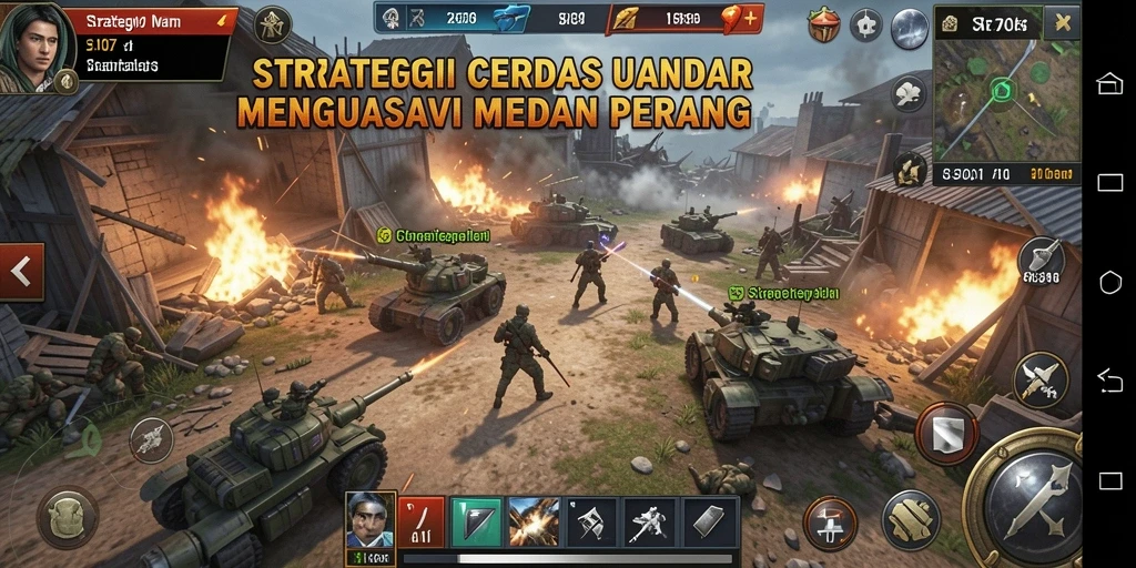 Antarmuka V07 yang memikat dengan berbagai opsi strategi.