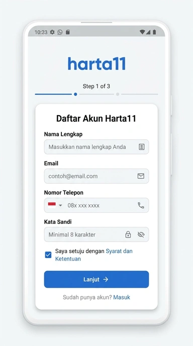 Cara Mudah Daftar Akun Harta11 untuk Pengguna Android